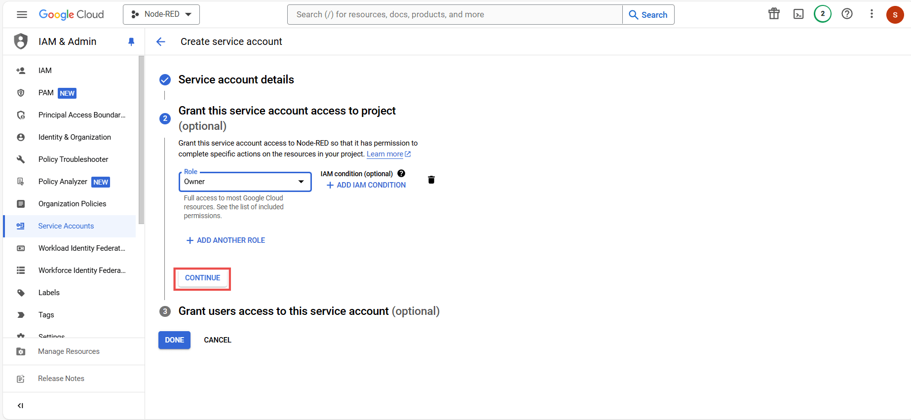 Screenshot showing the 'Continue' button "Screenshot showing the 'Continue' button"