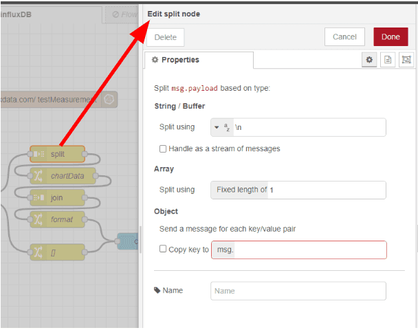 Screenshot of the split node properties tab "Screenshot of the split node properties tab"
